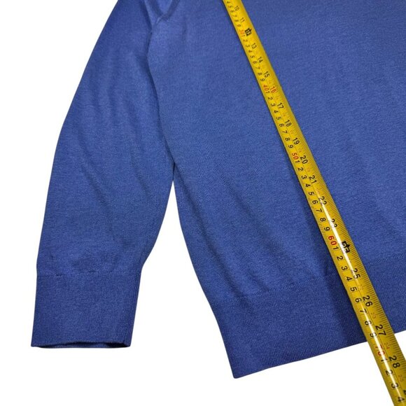 NWT Banana Republic V-Neck Sweater SZ XL Blue Silk Blend Minimalist Preppy - Picture 7 of 11